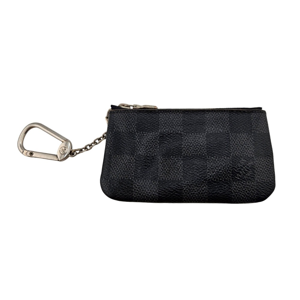 Louis Vuitton Cles Key Pouch Damier Graphite Black Grey Canvas N62659